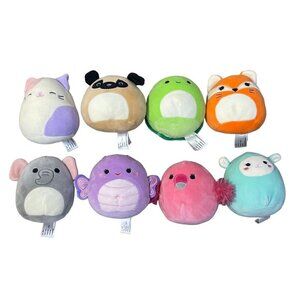 KellyToy Squishmallows 8-Pack Plush Set 5" Fox Turtle Dog Elephant